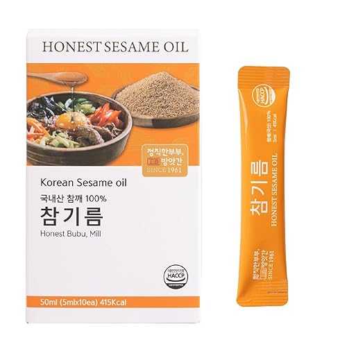 Generic Honest Bubu Sesame Oil 0.17 fl 薬局衡オンス x 10 Sticks 100% Korean Roasted Sesame Oil, Traditional Single-Press, Clean \u0026 Safe Production
