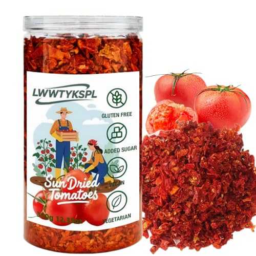 LWWTYKSPL 12.35薬局衡オンス Sun Dried Tomato Flakes インチ Resealable Tub / Ready-to-Use for Cooking, Soups, Pizza \u0026 Pasta / Dehydrated Tomatoes for Pantry, Camping \u0026 Backpacking, Premium Freeze-Dried Fruits, (Tomato)