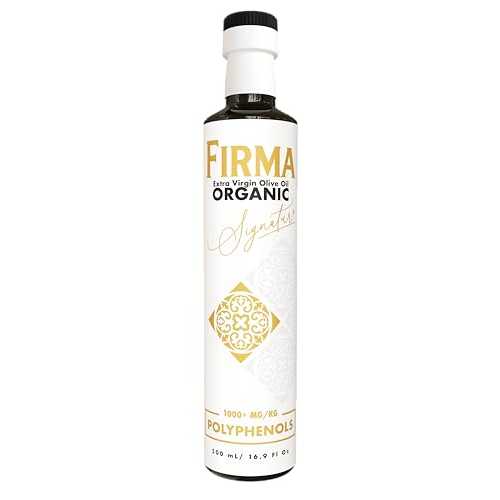 FIRMA 500 mL Signature Organic, Extremely High Phenolic (1000+ 瓱/kg), USDA Organic Tunisian Extra Virgin Olive Oil, First Cold Pressed Single Origin EVOO, 2025/26 Fresh Harvest (16.9 Fl Oz)