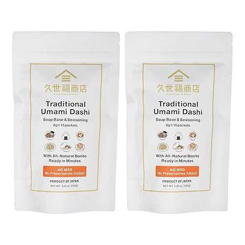 IPPINKA Kuze Fuku \u0026 Sons Traditional Umami Dashi Soup Base \u0026 Seasoning - Set of 2 (4.23 薬局衡オンス x 2) - 30 x 8g Packets - Product of Japan