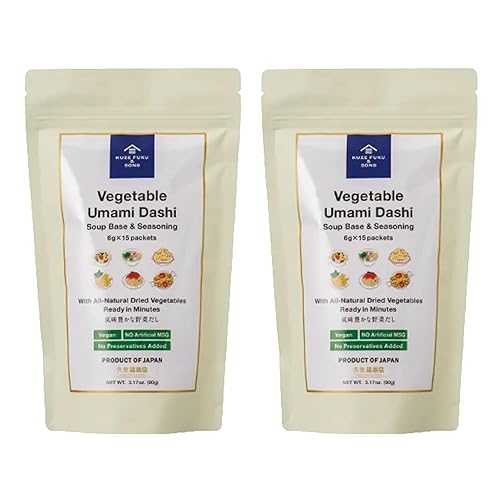 IPPINKA Kuze Fuku \u0026 Sons Vegetable Umami Dashi Soup Base \u0026 Seasoning - Set of 2 (3.17 薬局衡オンス x 2) - 30 x 6g Packets - Product of Japan