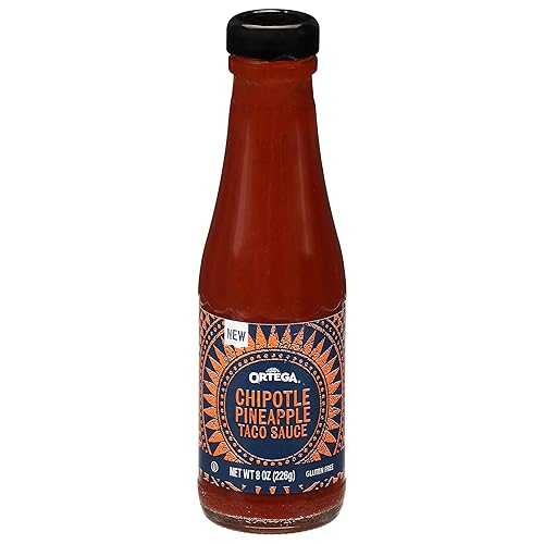Ortega Chipotle Pineapple Taco Sauce, Sweet and Spicy Sauce and Marinade, 8 Ounce (Pack of 8)