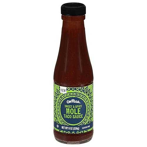 Ortega Sweet \u0026 Spicy Mole Taco Sauce, Sweet and Spicy Sauce and Marinade, 8 Ounce (Pack of 8)