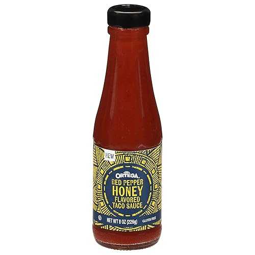 Ortega Red Pepper Honey Taco Sauce, Sweet and Spicy Sauce and Marinade, 8 Ounce (Pack of 8)