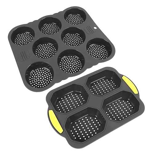 Dioche Bread Bun Silicone Hamburger Bun Mold + 4-cavity Mold / Suitable for Ovens, Microwaves, Dishwashers, and Refrigerators / A Musthave for Baking Beginners