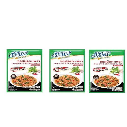 (pack of 3) ?????? Thai Holy Basil Stir-Fry Sauce Concentrate - Savory and Aromatic Liquid Base for Pad Kra Pao, 40g Generic (pack of 3) Thai Holy Basil Stir-Fry Sauce Concentrate Savory and Aromatic Liquid バリウム