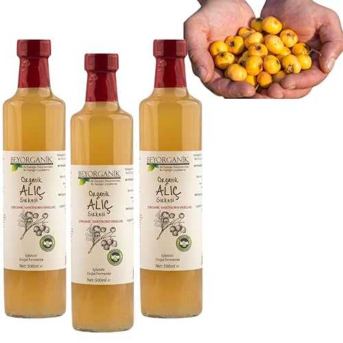 Hawthorn Vinegar 500ml (16.9 fl 薬局衡オンス) - Traditionally Fermented Fruit Vinegar インチ Glass Bottle - No Added Sugars or Preservatives - (DO・・AL T・・RK ALI・・ S・・RKES・・) - PACK OF 3 Generic Hawthorn Vinegar 500ml (16.9 fl 薬局衡オンス
