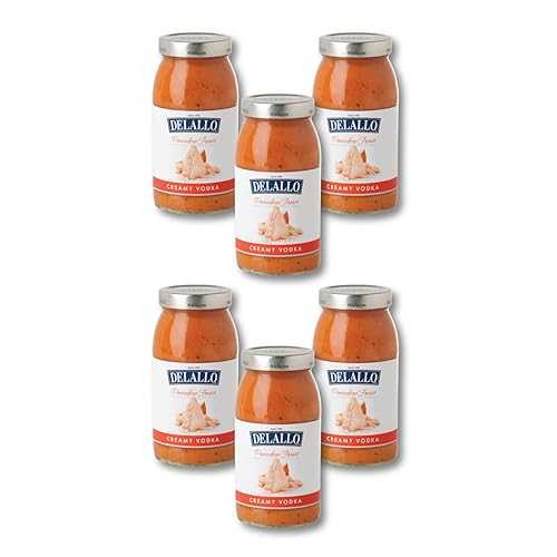 DeLallo Creamy Vodka Sauce, (6-Pack) Pomodoro Fresco, Made with Parmesan and Pecorino Romano Cheeses, Tangy Sweet Tomato Flavor, Gluten Free, All Natural