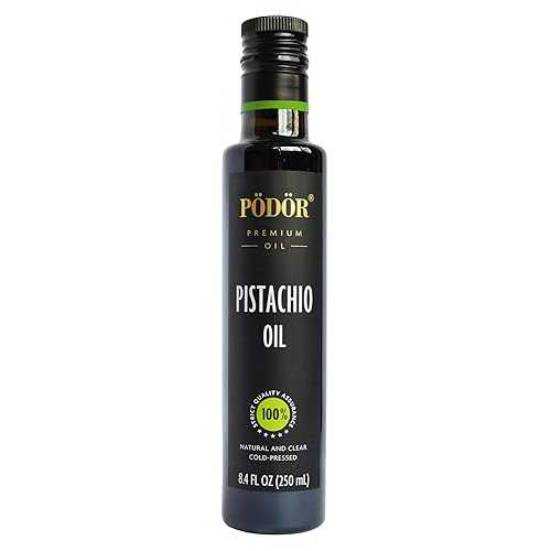 P・・D・・R Premium Pistachio Oil - 8.4 fl. Oz. - Cold-Pressed, 100% Natural, Unrefined and Unfiltered, Vegan, Gluten-Free, Non-GMO インチ Glass Bottle P・・D・・R P D R Premium Pistachio Oil - 8.4 fl. Oz. - Cold-Pressed, 100