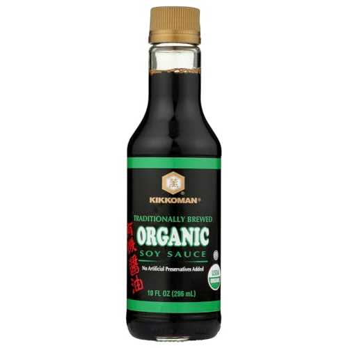 Kikkoman Organic Naturally Brewed Soy Sauce, 10 Ounce (Pack of 3)