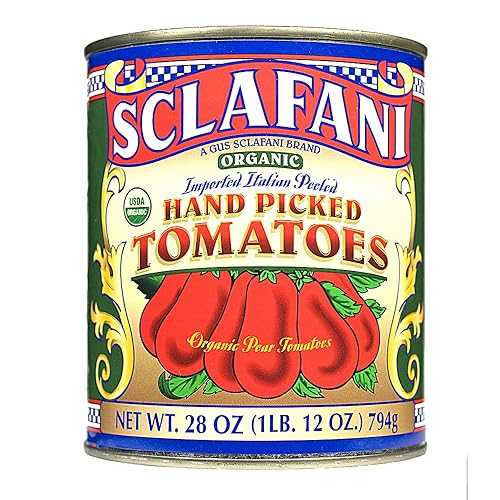 Gus Sclafani Fine Italian Imports Organic Hand Picked Whole Peeled Plum Tomatoes インチ 28 Ounce Cans (12 PACK)