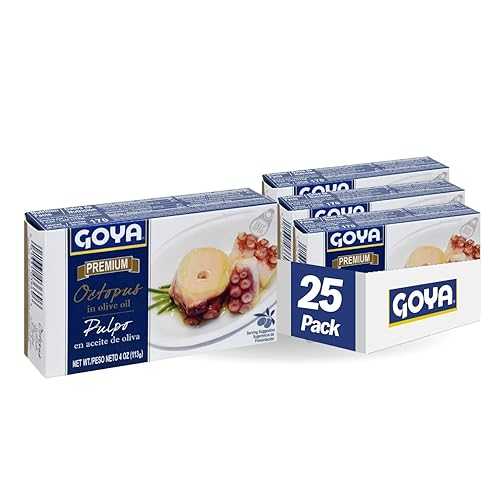 Goya Foods Premium Octopus In Olive Oil, 4 Ounce (Pack of 25)