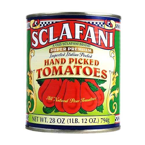 Gus Sclafani Fine Italian Imports Hand Picked Whole Peeled Plum Tomatoes インチ 28 Ounce Cans (12 PACK)