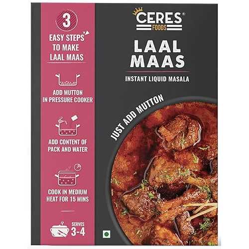CERES FOODS Indian Rajasthani Laal Maas Instant Liquid Masala Smoky Indian Curry Simmer Sauce Famous Spicy from Rajasthan Just Add 35 Ounces of Mutton or Protein of Choice, 200 gm