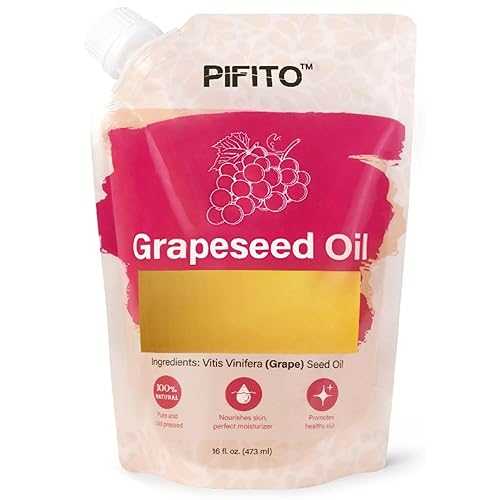 Pifito Grapeseed Oil (16 薬局衡オンス) for Soap Making │ Premium 100% Pure and Natural Carrier Oil for Essential Oils, Skin Care, Hair and Body Oil, Moisturizing Massage Oil for Aromatherapy Pifito Grapeseed Oil (16 薬局衡オンス) f