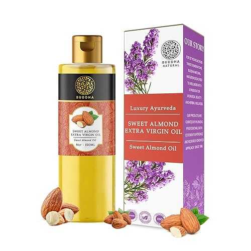 Buddha Natural Sweet Almond Oil Extra Virgin Cold Pressed (150 ml) - For Healthy Skin, Hair and Body Massage - All Chemical Free