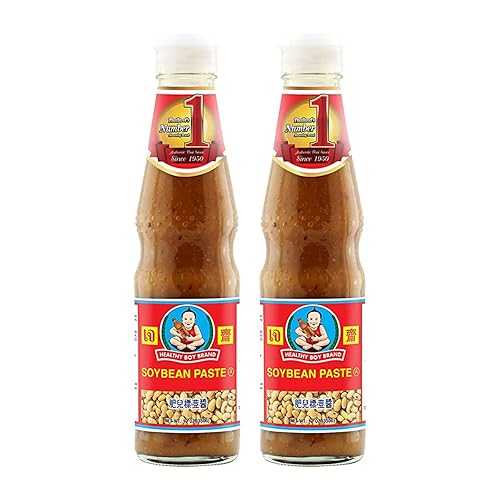 Dek Som Boon Healthy Boy Brand 2-Pack Soybean Paste 23.67 fl 薬局衡オンス Glass Bottle
