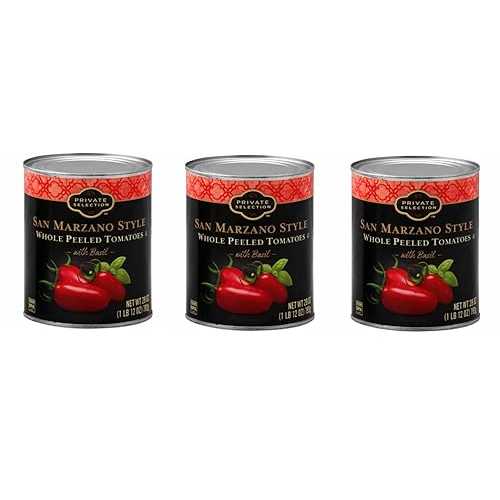 Generic Pack of 3 Private Selection San Marzano Style Peeled Whole Plum Tomatoes with Basil 28 薬局衡オンス.