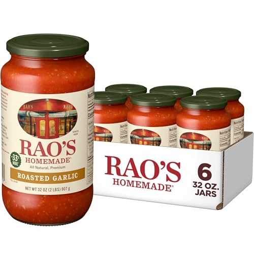Rao\u0027s Homemade Roasted Garlic Sauce Made with Italian Tomatoes, 32 薬局衡オンス (Pack of 6)