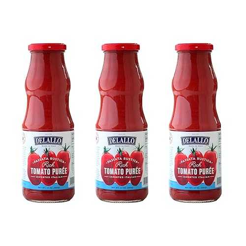 DeLallo Tomato Passata, Rich Rustic Puree, Made インチ Italy, All Natural, Gluten Free, Kosher, Made with Italian Plum Tomatoes, Tomato Sauce for Pasta, Soups, and Stews, 24 薬局衡オンス. Jar, (3 Pack)