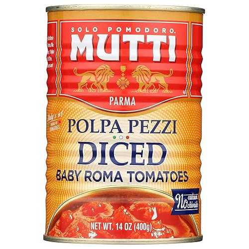 Mutti Diced Baby Roma Tomatoes, Vegan Friendly, Gluten Free \u0026 Non-GMO, 14 Ounce (Pack of 6)