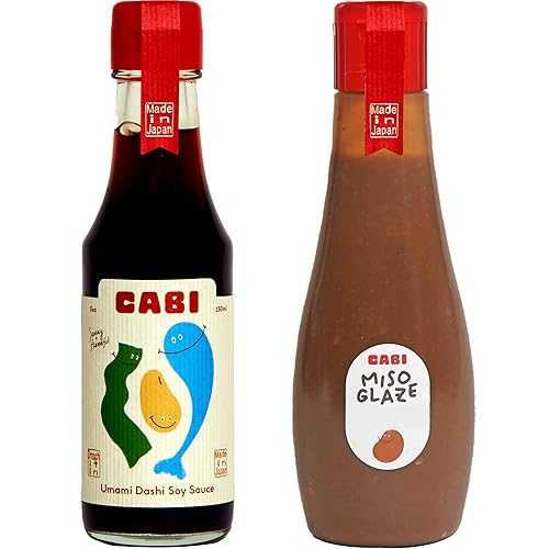 Cabi Umami Sauce Variety 13.5 薬局衡オンス (2 Pack) Peppercorn Miso Glaze \u0026 Dashi Soy Sauce w/Distinct Culinary Flavors -Authentic Japanese Koji Fermented Food Sauces - All Purpose Sauce Bottles For Food Enthusiasts