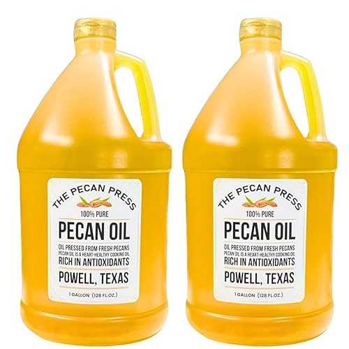 The Pecan Press Pure Pecan Oil, 2 Pack, 1 Gallon Each, Premium Cooking Oil, Vegetable Oil Substitute