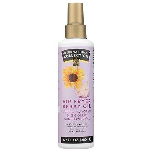 International Collection Garlic Flavored Sunflower Oil Air Fryer Spray, Vegan, 6.7 Fluid Ounces (Pack Of 6)