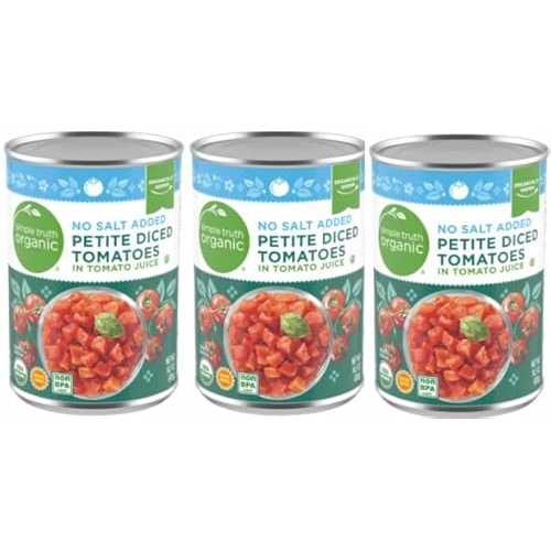 Generic Organic No Salt Added Petite Diced Tomatoes (Pack Of 3 Cans) 14.5 薬局衡オンス. Each