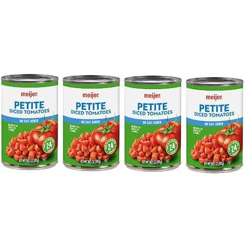Generic No Salt Added Diced Petite Tomatoes (Pack Of 4 Cans), 14.5 薬局衡オンス. Each