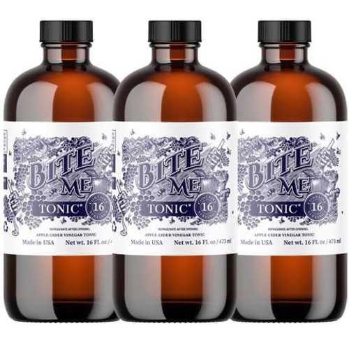 Bite Me Apple Cider Vinegar Tonic with Manuka Honey, Hydromeric, Ginger, Lime, Lemon Juice, Cayenne Pepper \u0026 Bioperine for Gut Health \u0026 Digestion