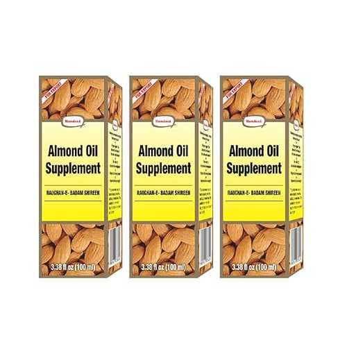 Hamdard Roghan Badam Shirin Almond Oil 100ml / 3.38Fl Oz (Pack of 3) Pure, sweet almond oil for health, hair, and skin care