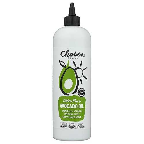 Chosen Foods 100% Pure Avocado Oil Squeeze, Kosher, Non-GMO, 800 Ml, 27 Fluid Ounce (Pack of 6)