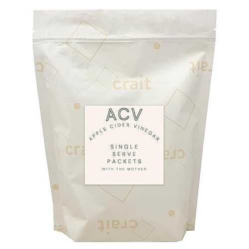 crait Apple Cider Vinegar Packets ACV Individual Packets, Single Serve Apple Cider Vinegar Individual Packets 50 Pack Morning Drink Packets of ACV with the Mother (0.5 Ounce or 1 TBSP Per Packet)