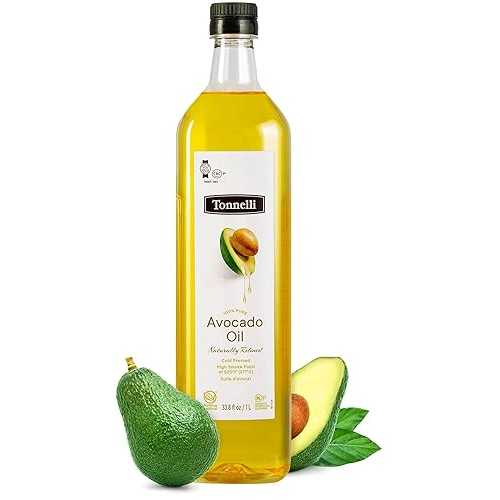 Tonnelli Premium Cold Pressed Naturally Refined Avocado Oil, 1 Liter / High Smoke Point 520F / Product of Spain Certified Kosher (including Passover)