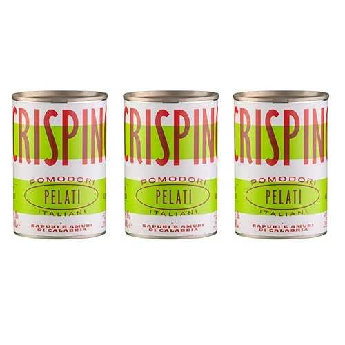 Famiglia Crispino Whole Peeled Tomatoes Premium Italian Pomodori Pelati from Calabria, No Citric Acid No Sugar Added, Non GMO Whole Peeled Tomatoes for Pasta Sauce \u0026 Pizza, Made インチ Italy 14 薬局衡オンス (Pack of 3)