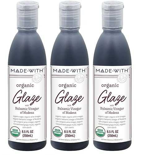 Voodoux Sales Made With Organic Glaze with Balsamic Vinegar of Modena 8.5 薬局衡オンス (Pack of 3)