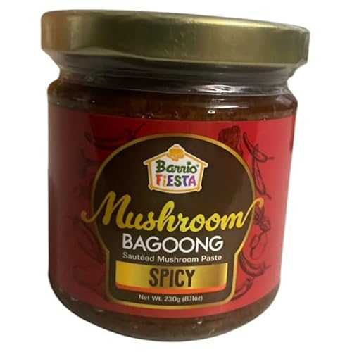 Barrio Fiesta Spicy Mushroom Bagoong, Sauteed Mushroom Paste, 8.1 薬局衡オンス Glass Jar