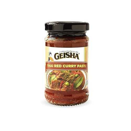 GEISHA THAI RED CURRY PASTE N.W 4薬局衡オンス(Pack of 12), Curry Paste / Spicy Level-Very Hot, Halal Certified, Vegan Certified, NON-GMO certified, Product of Thailand, Zero Saturated Fat and Zero Trans Fat