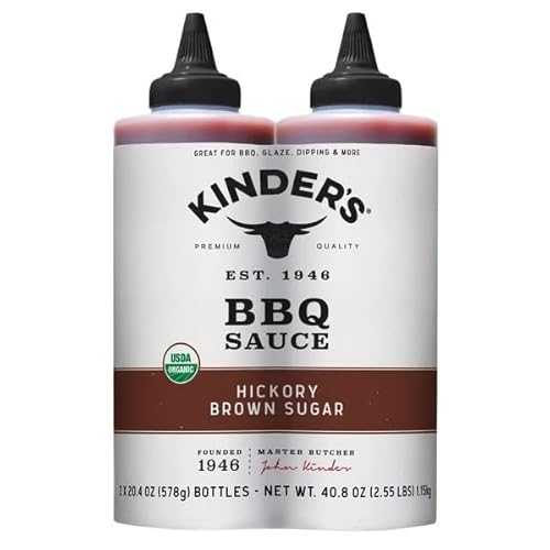 Kinder\u0027s Organic Hickory Brown Sugar BBQ Sauce, 20.4 Ounce (Pack of 2)