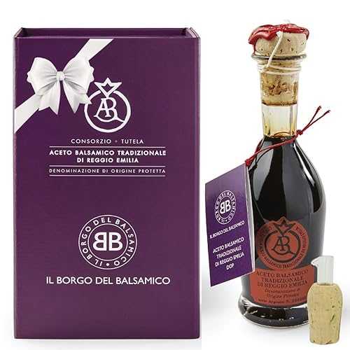 Il Borgo del Balsamico, Aged Balsamic Vinegar of Reggio Emilia, DOP 12+ Years Tradicional Lobster (Red) Label, 3.38 floz (100 ml), Aceto Balsamico di Reggio Emilia, Product of Italy