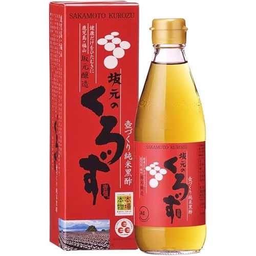 JP Sakamoto Kurozu Original Artisan Amber Brown Rice Vinegar, Fermented, Mild and Rich Taste, 360ml (Pack of 2), Sakamoto Jozo, 1-Year Aged Black Vinegar from Kagoshima Prefecture, MADE IN JAPAN