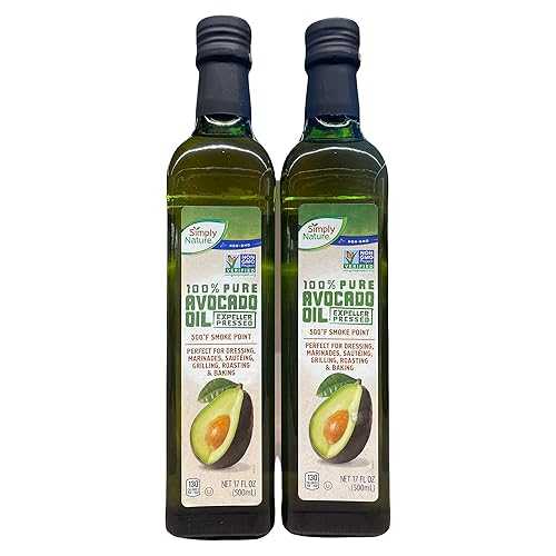 100% Pure Avocado Oil, Expeller Pressed, 17 FL OZ, Non-GMO Verified, 500°F Smoke Point (Pack of 2) Generic 100% Pure Avocado Oil, Expeller Pressed, 17 FL OZ, Non-GMO Verified, 500 F Smoke Point (Pack of 2)