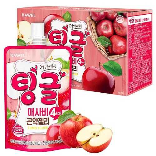 RAWEL Apple Cider Vinegar konjac Jelly 80g x 10packs (Lemon)/ ACV/Sugar Free/Low Calories/Fruit Flavor Jelly with Low carb/Drinkable Zero Sugar Jelly Dessert