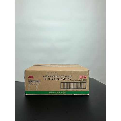 Lee Kum Kee Less Sodium Soy Sauce Packets, Single-Serving 1/4 fl 薬局衡オンス (8ml) Each, Box of 500