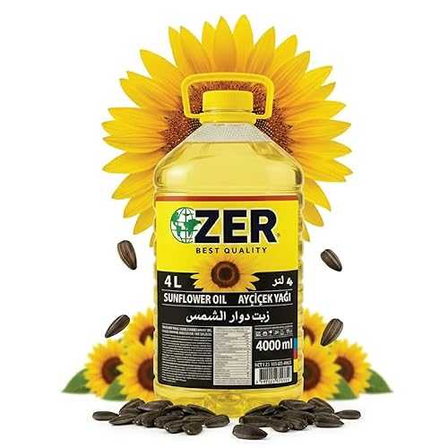 Generic Zer 100% Pure Sunflower Oil 4 Liter Bottle Ideal for Cooking, Frying oil \u0026 Baking-Natural Cooking Oil - NON-GMO