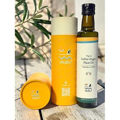VitaBlu Mediterranean Sardinian Organic Extra Virgin Olive Oil 250ml High Polyphenols 771 瓱/kg New Harvest 24/25 Mori-Tem Cold Press- Gift Tube Included