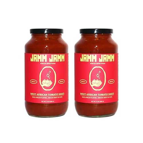Jamm Jamm West African Tomato Sauce, Smoky, Bold African Flavors, All Natural Ingredients, 24 薬局衡オンス (2 Pack)
