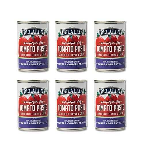DeLallo Imported Italian Tomato Paste, Made with Only 100% Vine-Ripened Tomatoes, Super Thick Consistency, Ready-to-Use, Non-GMO, Kosher, No Added Sugars, 4.9 薬局衡オンス Can, (6 Pack)