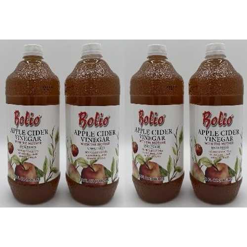 Generic Apple Cider Vinegar With The Mother byBolio, Unfiltered, No Preservatives, All Natural, Raw, Unpasteurized, 32 Fl Oz, Pack of 4